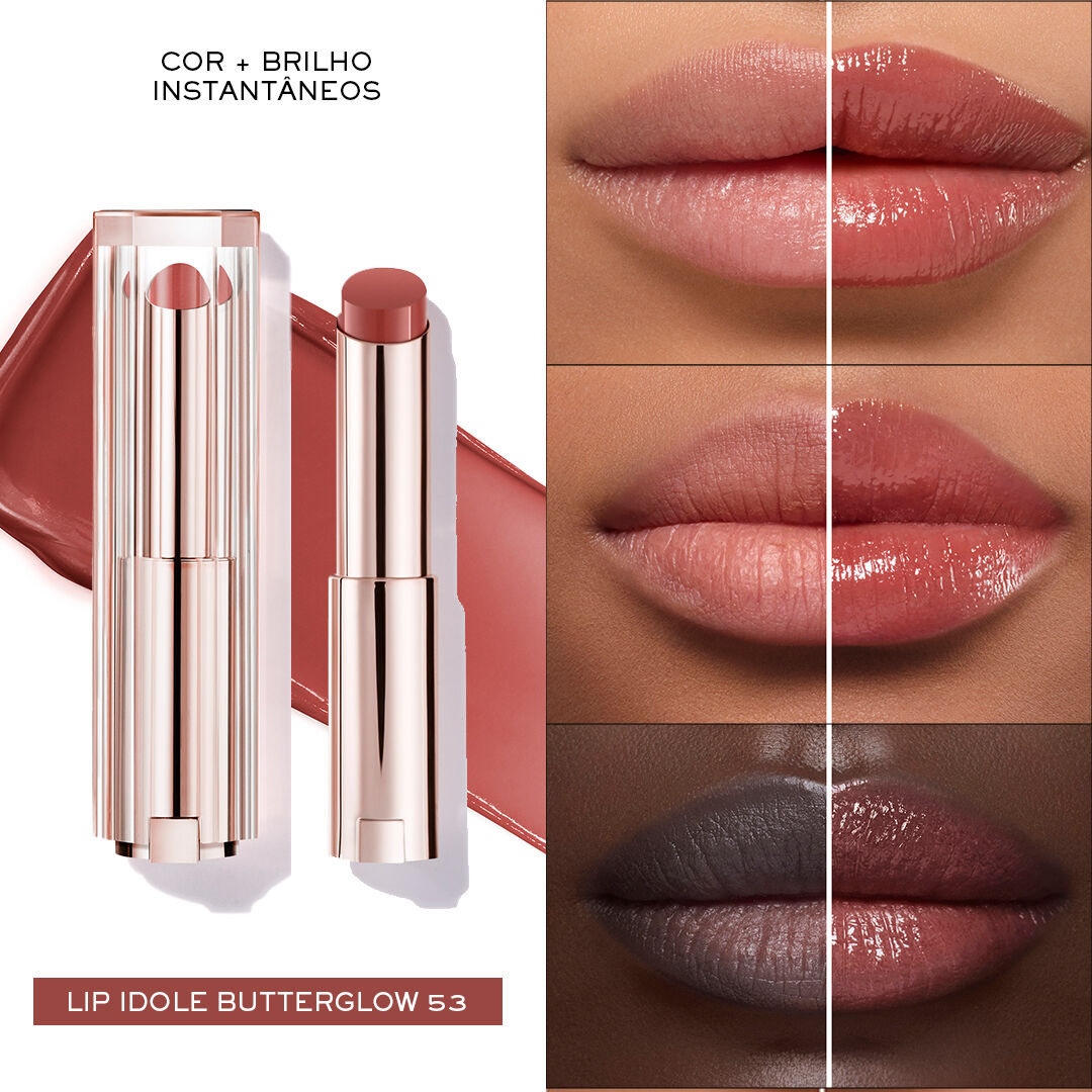 HIDRATANTE LABIAL COM COR LANCOME LIP IDOLE BUTTERGLOW COM ESQUALANO E CERAMIDAS