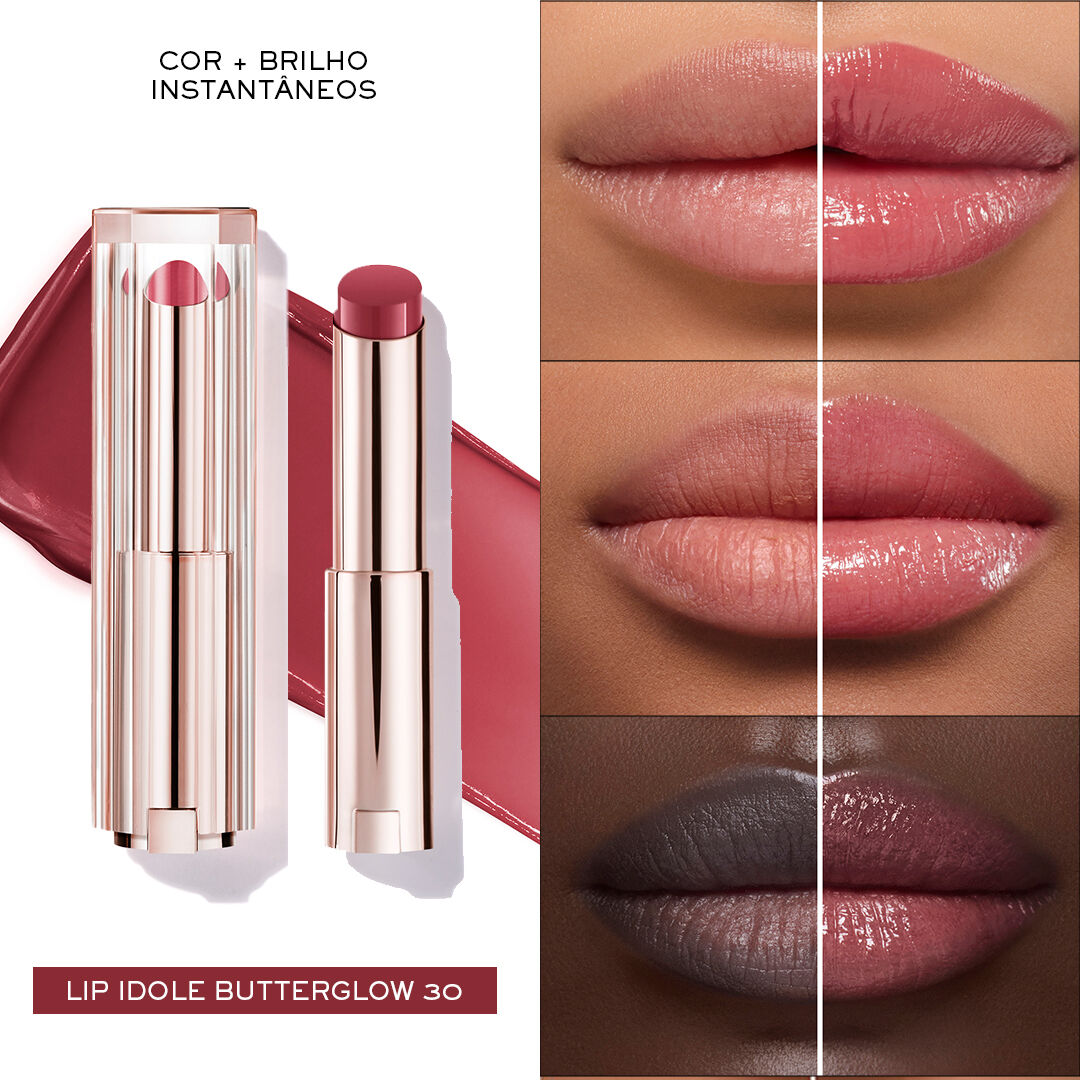 HIDRATANTE LABIAL COM COR LANCOME LIP IDOLE BUTTERGLOW COM ESQUALANO E CERAMIDAS