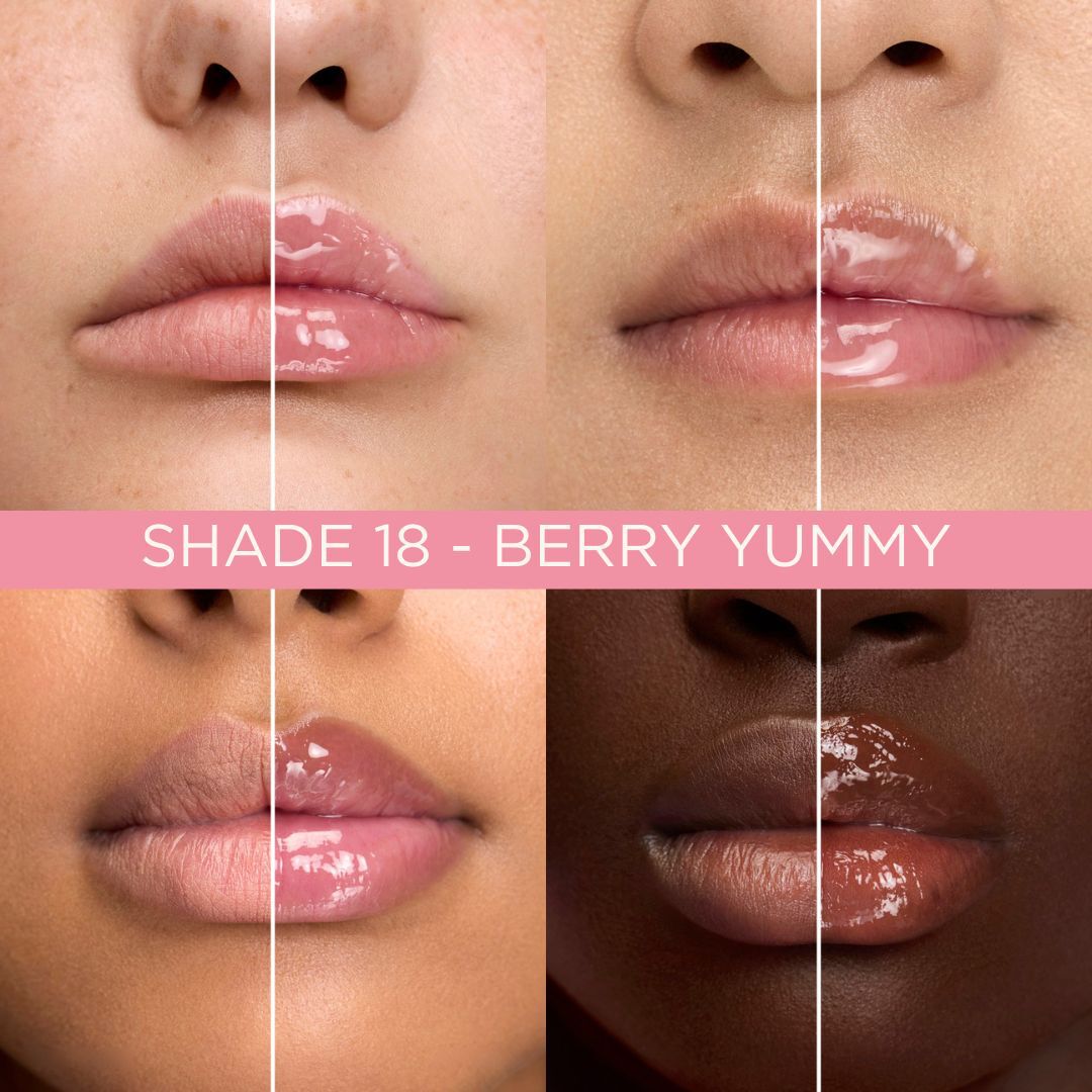 Antes e depois hidratacao dos labios com IDOLE JUICYTREAT de Lancome