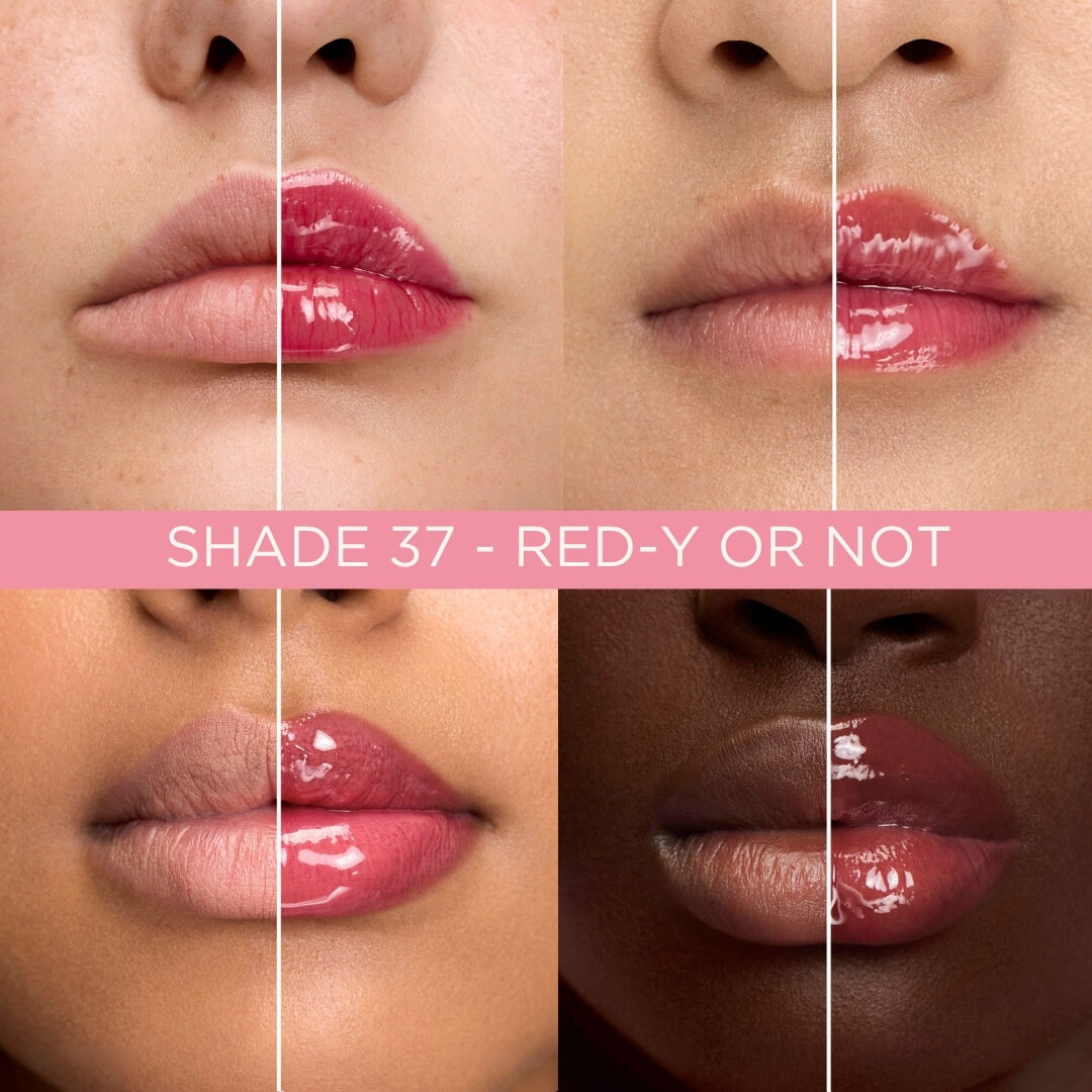 Antes e depois hidratacao dos labios com IDOLE JUICYTREAT de Lancome
