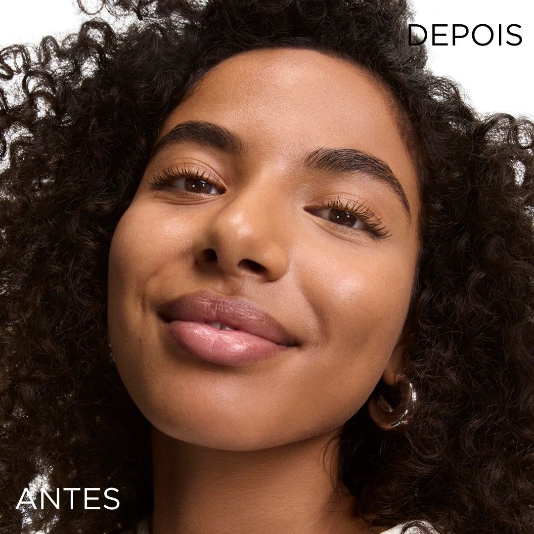 Antes e depois uso serum facial com cor IDOLE SERUM SUPERTINT de Lancome