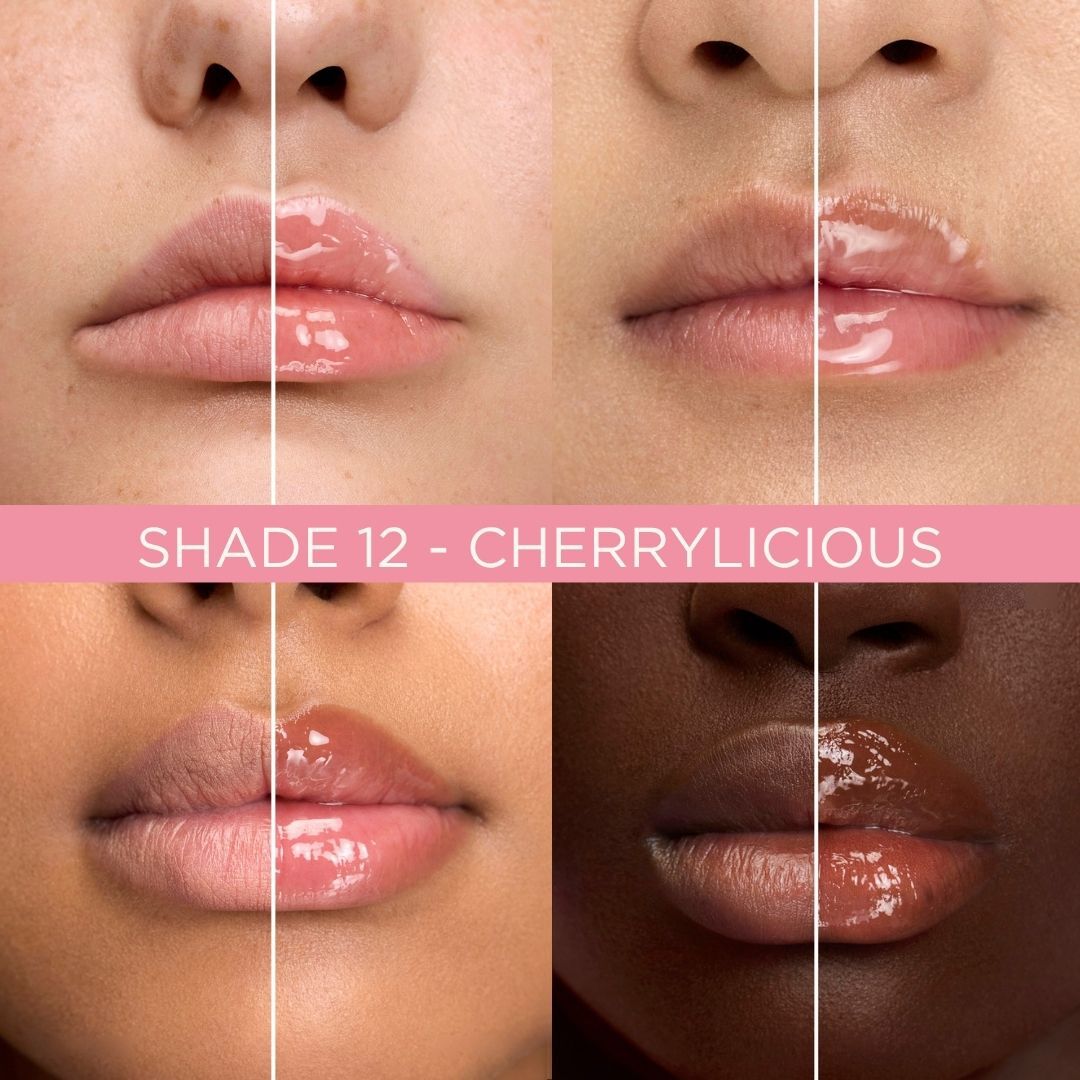Antes e depois hidratacao dos labios com IDOLE JUICYTREAT de Lancome