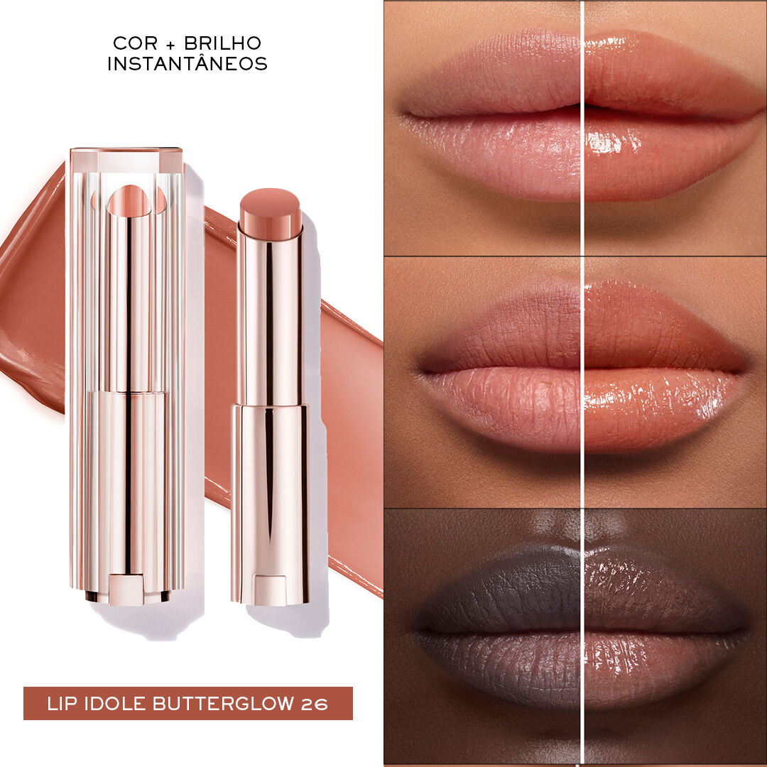 HIDRATANTE LABIAL COM COR LANCOME LIP IDOLE BUTTERGLOW COM ESQUALANO E CERAMIDAS