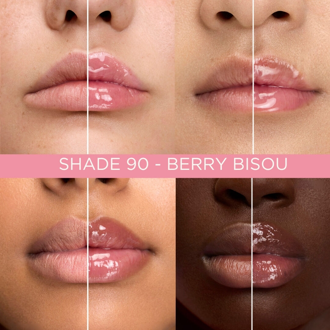 Antes e depois hidratacao dos labios com IDOLE JUICYTREAT de Lancome