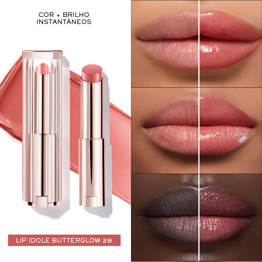 HIDRATANTE LABIAL COM COR LANCOME LIP IDOLE BUTTERGLOW COM ESQUALANO E CERAMIDAS
