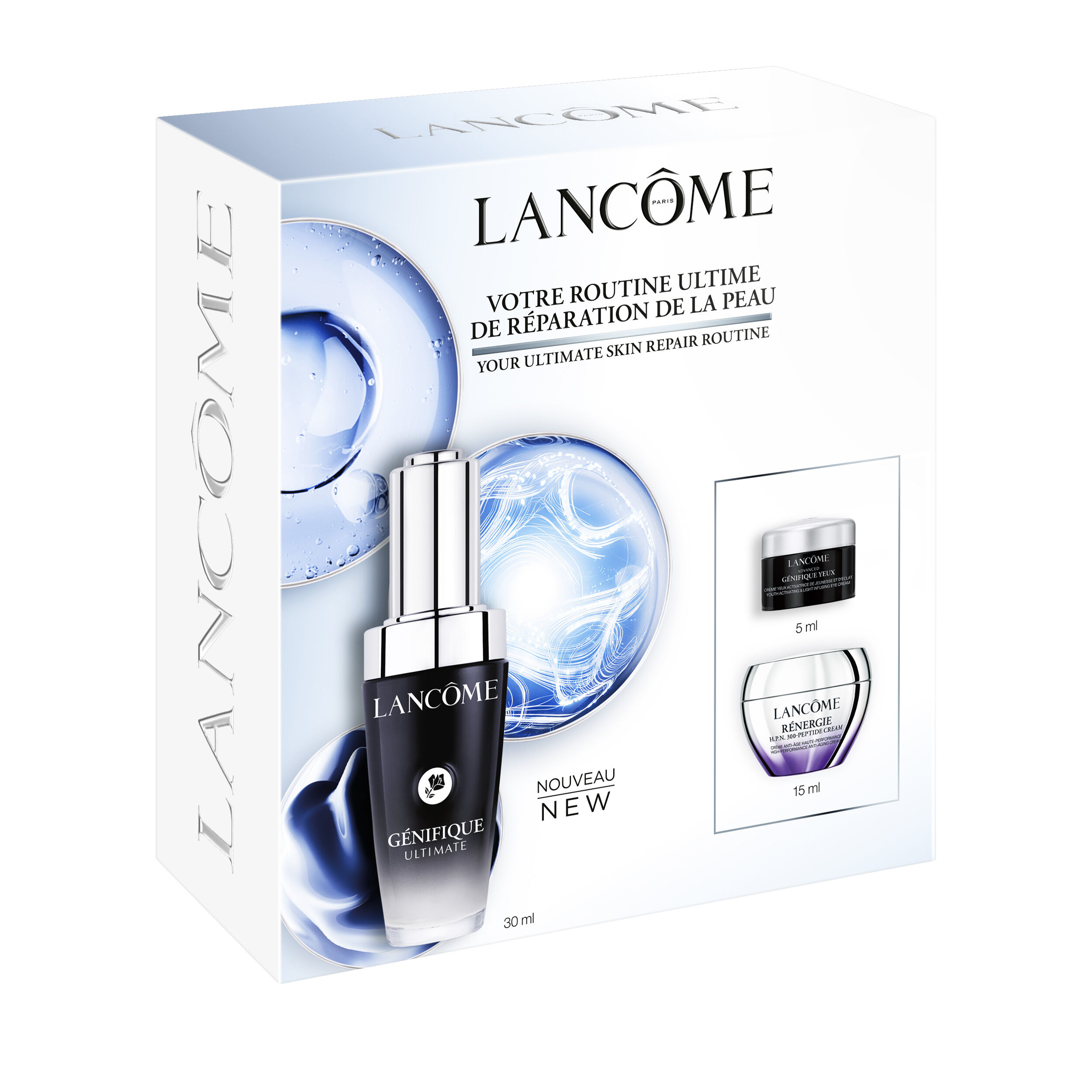 KIT ROTINA GENIFIQUE ULTIMATE 30 ML + GENIFIQUE YEUX 5 ML + RENERGIE HPN 300 PEPTIDEOS 15 ML